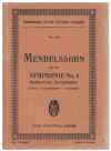 Used Mendelssohn Symphony No. 4 study score