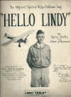 Hello Lindy (1927) by Larry Conley Dave Silverman The Official Spirit of St. Louis Welcome Song dedicated to 
aviator Charles Lindbergh used original piano sheet music score for sale in Australian second hand music shop