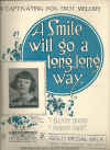 A Smile Will Go A Long Way 1923 sheet music