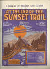 At The End Of The Sunset Trail 1924 sheet music