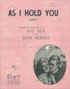As I Hold You (1949) song by Ted Rea Jack Sewell used original Australian piano sheet music score for sale in Australian second hand music shop
