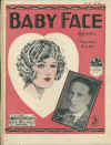 Baby Face 1926 sheet music