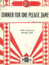 Dinner For One Please, James 1935 sheet music